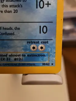 Pokemon TCG Lapras Fossil Holo Unlimited Rare Card 10/62 Vintage - Image 2