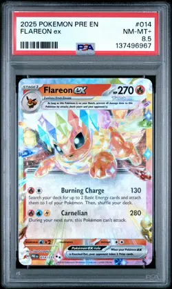 6967 Flareon ex 2025 Pokemon SV Prismatic Evolutions - PRE EN #14 PSA 8.5 - Image 1