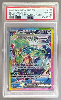 5741 Terapagos ex 2025 Pokemon SV Prismatic Evolutions - PRE EN #169 PSA 10 - Image 1