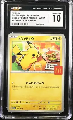 CGC 10 Pikachu 020/M-P McDonald's Promo 2025 Japanese Pokemon US SELLER - Image 1