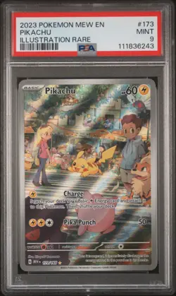 Pokemon Pikachu PSA 9 MINT 173/165 Illustration Rare SV: Scarlet & Violet 151 - Image 1