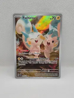 Pokemon Card Pachirisu 208/198 Illustration Scarlet & Violet Base Holo Rare NM - Image 1