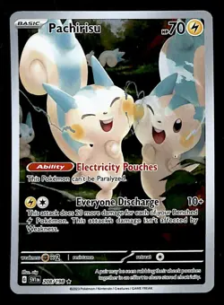 Pachirisu Illustration Rare Scarlet & Violet Base 208/198, NM Pokemon Card - Image 1