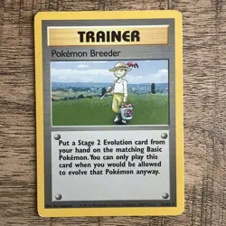 Pokemon TCG Trainer Pokemon Breeder Rare Base Set Vintage Card 76/102 MP - Image 1