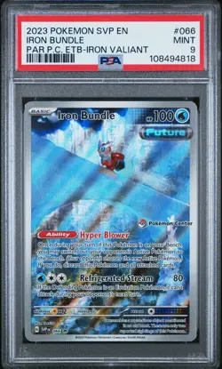 2023 POKEMON PARADOX RIFT POKEMON CENTER ETB PROMO SVP #066 IRON BUNDLE PSA 9 - Image 1