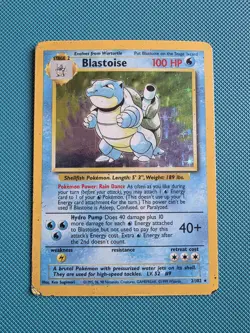 Blastoise 2/102 base set Holo Rare Card Pokemon TCG HP - Image 1