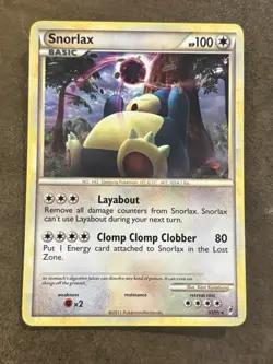 Pokemon TCG Snorlax Call of Legends 33/95 Regular Rare Card Mint - Image 1