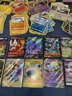 Huge Pokemon Card Lot 2020-2024 Holos, Commons, Dice, and Cases - Image 4