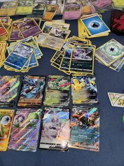 Huge Pokemon Card Lot 2020-2024 Holos, Commons, Dice, and Cases - Image 5