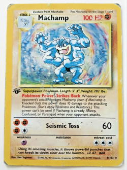 Pokemon TCG Machamp Holo Card Base Set 1st Edition 8/102 HP - Image 1