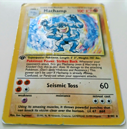 Pokemon TCG Machamp Holo Card Base Set 1st Edition 8/102 HP - Image 3
