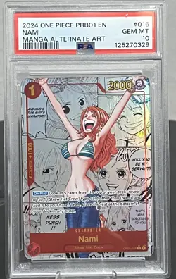 2024 One Piece PRB01 EN Manga Alternate Art #OP01-016 Nami PSA 10 GEM MINT - Image 3