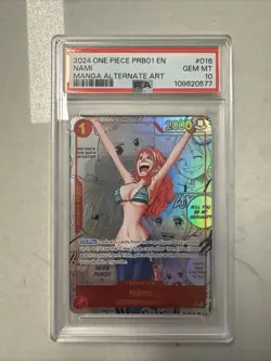 PSA 10 One Piece PRB01 English Manga Alternate Art Nami OP01-016 GEM MINT! - Image 1