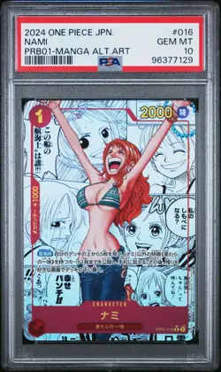 PSA 10 One Piece CCG Nami PRB01 Japanese Manga Alternate Art OP01-016 Gem Mint - Image 1