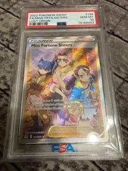 Miss Fortune Sisters 194/196 F/A GEM MINT PSA 10. Pokemon SW&SH Lost Origin-2022 - Image 1