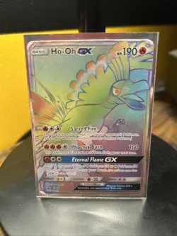 Ho-oh GX Full Art Ultra Rare Rainbow NM SM80 Pokemon TCG Black Star Promo - Image 1