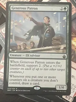 Generous Patron Battlebond MTG NM Helping My Friends Suffer Defeat since 2001 - Image 1