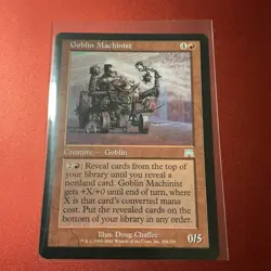 MAGIC THE GATHERING ONSLAUGHT UNCOMMON GOBLIN MACHINIST LP - Image 1