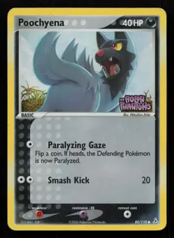 2006 Pokemon ex Holon Phantoms - POOCHYENA Reverse Holo STAMPED card no. 80/110 - Image 1