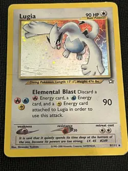 Lugia 9/111 Neo Genesis Holo Vintage Pokemon Card DMG/ HP - Image 1