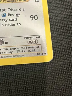Lugia 9/111 Neo Genesis Holo Vintage Pokemon Card DMG/ HP - Image 3
