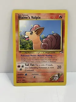 Pokemon WOTC TCG Vintage Blaine's Vulpix 065/132 Gym Heroes Regular MP - Image 1