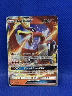 2017 Pokemon Burning Shadows Ho-Oh GX Full Art Holo Ultra Rare 21/147 - Image 1