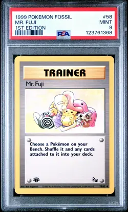 1999 POKEMON FOSSIL 1ST ED #58 MR. FUJI PSA 9 - Image 1