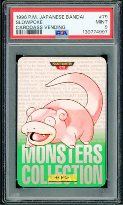Pokemon Japanese Slowpoke Bandai Carddass Vending 96 Green Version No 079 PSA 9 - Image 1