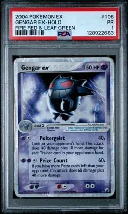 2004 Pokemon Fire Red Leaf Green PSA 1 Gengar EX Holo #108 Poor PR - Image 1