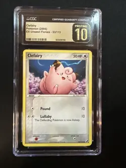 Clefairy #53/115 Reverse Holo EX Unseen Forces 2005 Pokemon-CGC 10 *PRISTINE* - Image 2