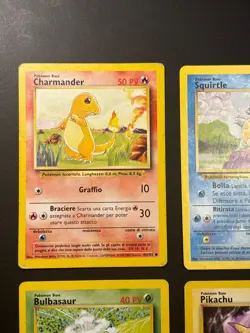 Pokemon Set Starter Charmander Bulbasaur Squirtle Pikachu Base Set 1999-2000 Ita - Image 2
