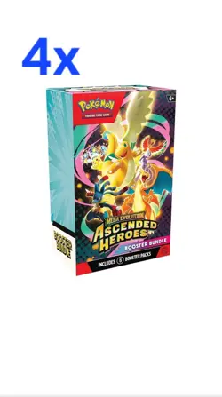 4x Pokemon TCG Mega Evolution Ascended Heroes Booster Bundle PRESALE CONFIRMED - Image 1