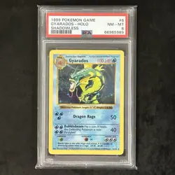 1999 Pokemon Game Gyarados Holo PSA 8 NM-Mint Shadowless #6/102 Rare Base Card - Image 1