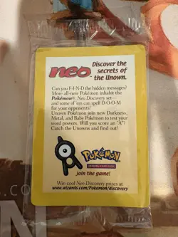 SEALED New Entei 34 Black Star Movie Promo Reverse Holo Neo Pokemon Card - Image 2