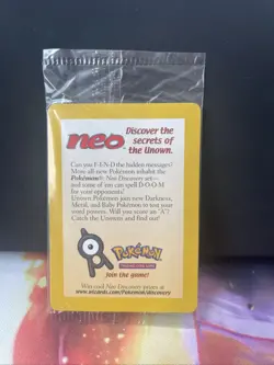 SEALED New Entei 34 Black Star Movie Promo Reverse Holo Neo Pokemon Card - Image 1