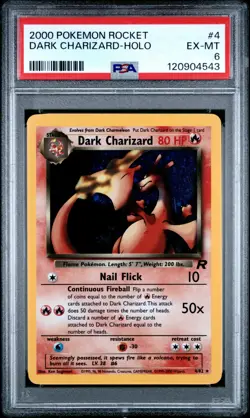 DARK CHARIZARD 2000 Pokemon Team Rocket Holo #4 - PSA 6 - Image 1