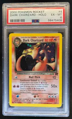 2000 Pokemon Team Rocket Dark Charizard Holo #4/82 PSA 6 - Image 1