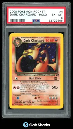 2000 POKEMON TEAM ROCKET #4/82 DARK CHARIZARD HOLO PSA 6 - Image 1