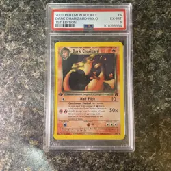 2000 POKEMON ROCKET 1ST EDITION #4 DARK CHARIZARD-HOLO PSA 6 - Image 1