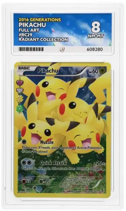 Pokemon 2016 Generations Radiant Collection Pikachu Full Art #RC29/RC32 Ace 8 - Image 1