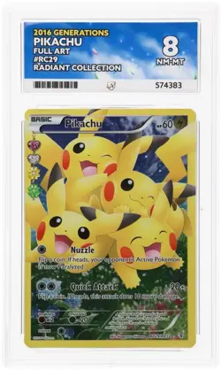 Pokemon 2016 Generations Radiant Collection Pikachu Full Art #RC29/RC32 Ace 8 - Image 1
