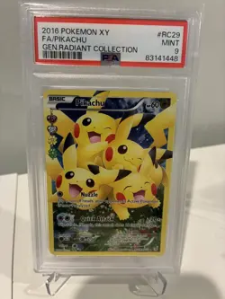 2016 Pokemon XY Generations Radiant Collection Full Art Pikachu #RC29/RC32 PSA 9 - Image 1