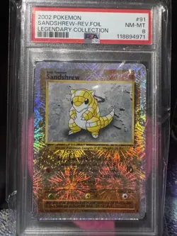 PSA 8 Sandshrew #91 Legendary Collection Reverse Holo Foil Pokemon 2002 - Image 1