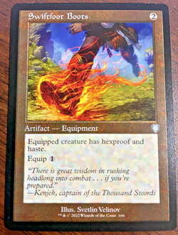 MTG - Swiftfoot Boots 166 (Retro Frame) - Commander: The Brothers' War Magic NM - Image 1