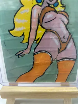 Magic MTG Altered Painted Basic Land Princess Peach Anime Girl Phyrexian - Image 3