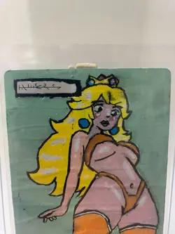 Magic MTG Altered Painted Basic Land Princess Peach Anime Girl Phyrexian - Image 4