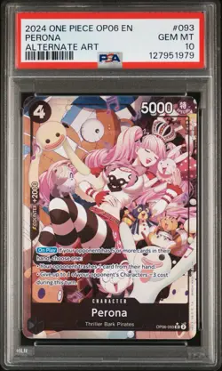 Perona 2024 One Piece OP06 EN #093 Alternate Art / Wings Of The Captain PSA 10 - Image 1