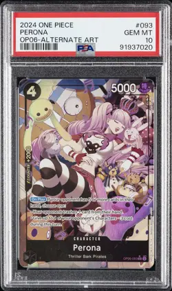 2024 ONE PIECE OP06-WINGS OF THE CAPTAIN ALTERNATE ART #093 PERONA PSA 10 - Image 1
