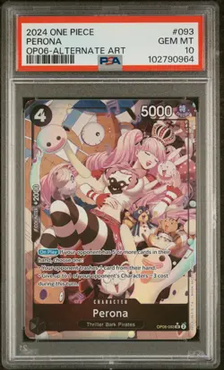 2024 ONE PIECE OP06-WINGS OF THE CAPTAIN ALTERNATE ART #093 PERONA PSA 10 - Image 1
